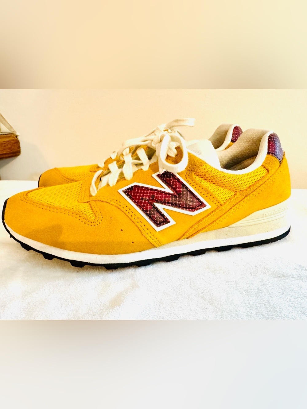 New Balance Yellow & Red Accent Suede Sneakers 996 x J Crew